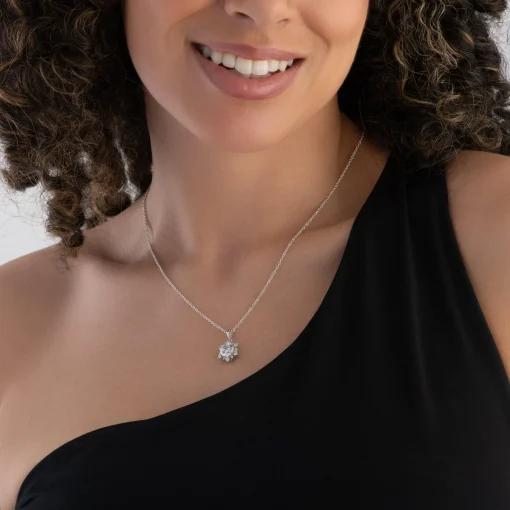 Beaverbrooks Silver Cubic Zirconia Pendant