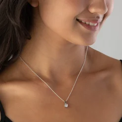 Beaverbrooks Silver Cubic Zirconia Claw Pendant