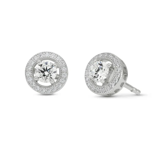 Beaverbrooks Silver Cubic Zirconia Stud Earrings