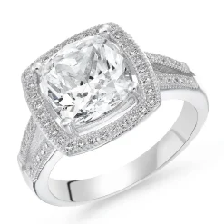 Beaverbrooks Silver Cubic Zirconia Cluster Ring
