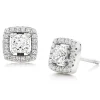 Beaverbrooks Silver Cubic Zirconia Princess Cut Halo Stud Earrings