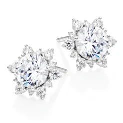 Beaverbrooks Silver Cubic Zirconia Stud Earrings