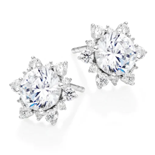 Beaverbrooks Silver Cubic Zirconia Stud Earrings