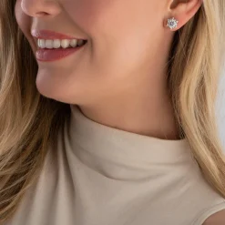 Beaverbrooks Silver Cubic Zirconia Stud Earrings