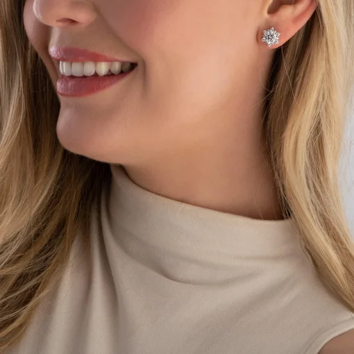 Beaverbrooks Silver Cubic Zirconia Stud Earrings