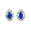 Beaverbrooks Silver Cubic Zirconia Blue Halo Stud Earrings