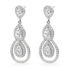 Beaverbrooks Silver Cubic Zirconia Pear Drop Earrings