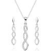 Beaverbrooks Silver Cubic Zirconia Infinity Pendant and Earrings Set