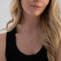 Beaverbrooks Silver Cubic Zirconia Heart Pendant