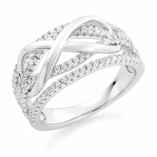 Beaverbrooks Silver Cubic Zirconia Infinity Ring