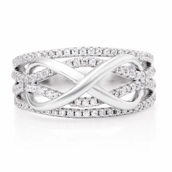 Beaverbrooks Silver Cubic Zirconia Infinity Ring