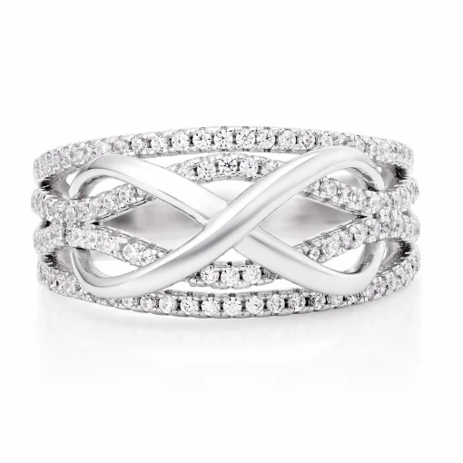 Beaverbrooks Silver Cubic Zirconia Infinity Ring