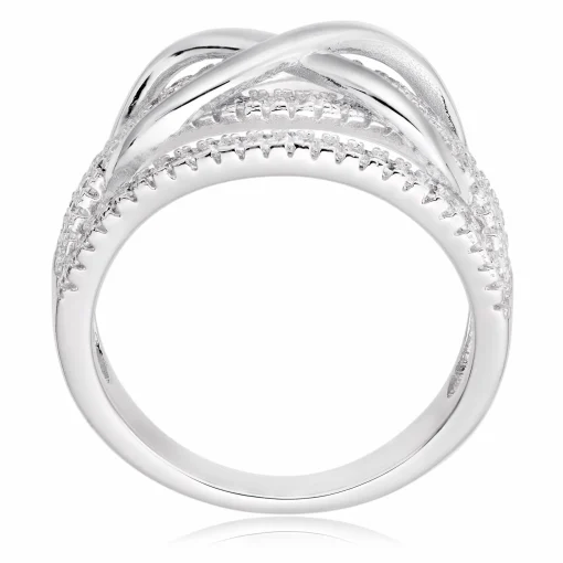Beaverbrooks Silver Cubic Zirconia Infinity Ring