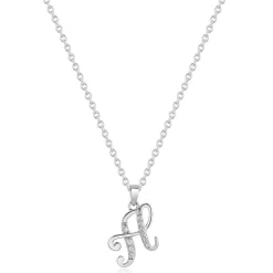 Beaverbrooks Silver Cubic Zirconia Initial H Pendant