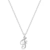 Beaverbrooks Silver Cubic Zirconia Initial F Pendant