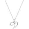 Beaverbrooks Silver Cubic Zirconia Initial V Pendant