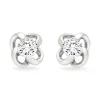 Beaverbrooks Silver Cubic Zirconia Twist Stud Earrings