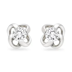 Beaverbrooks Silver Cubic Zirconia Twist Stud Earrings