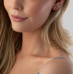 Beaverbrooks Silver Cubic Zirconia Twist Stud Earrings