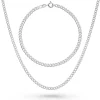 Beaverbrooks Silver Curb Men’s Chain and Bracelet Set