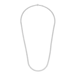 Beaverbrooks Silver Curb Men’s Chain and Bracelet Set