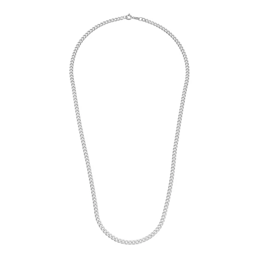 Beaverbrooks Silver Curb Men’s Chain and Bracelet Set