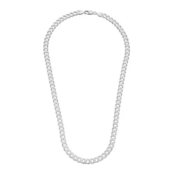 Beaverbrooks Silver Father and Son Curb Chain Set