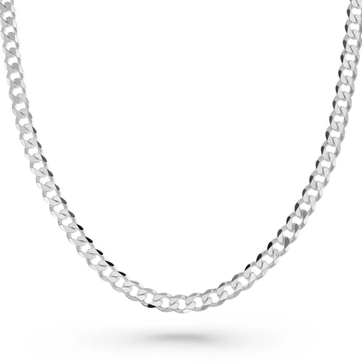 Beaverbrooks Silver Father and Son Curb Chain Set