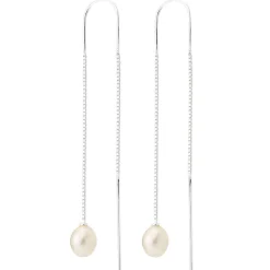 Beaverbrooks Silver Freshwater Cultured Pearl Double Drop Earrings