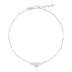 Beaverbrooks Silver Heart Anklet