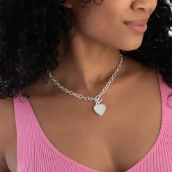 Beaverbrooks Silver Heart Necklace 43cm