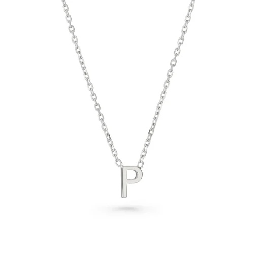 Beaverbrooks Silver Petite Initial P Necklace