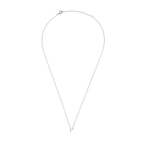Beaverbrooks Silver Petite Initial P Necklace