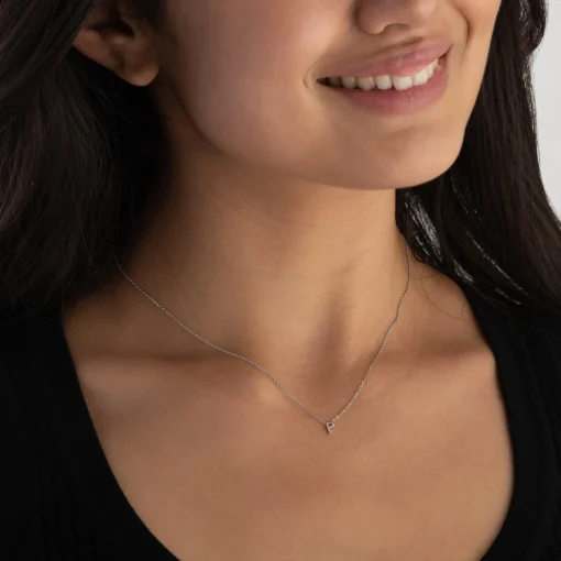 Beaverbrooks Silver Petite Initial P Necklace