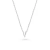 Beaverbrooks Silver Petite Initial V Necklace