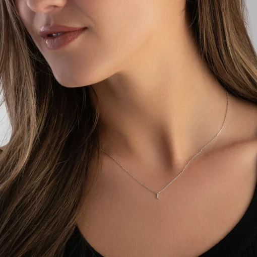 Beaverbrooks Silver Petite Initial I Necklace