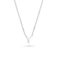 Beaverbrooks Silver Petite Initial Y Necklace