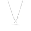 Beaverbrooks Silver Petite Initial X Necklace
