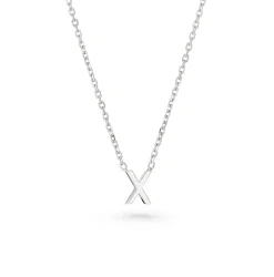 Beaverbrooks Silver Petite Initial X Necklace