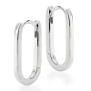 Beaverbrooks Silver Rectangular Hoop Earrings