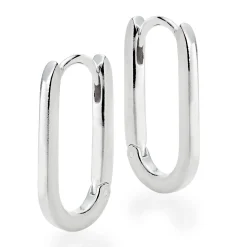 Beaverbrooks Silver Rectangular Hoop Earrings