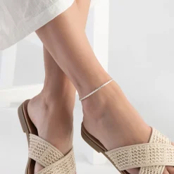 Beaverbrooks Silver Sparkle Twist Anklet