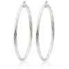Beaverbrooks Silver Twist Hoop Earrings