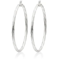 Beaverbrooks Silver Twist Hoop Earrings