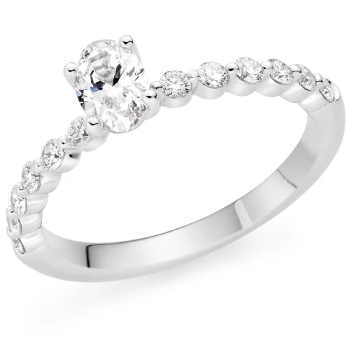 Beaverbrooks Starlit Platinum Diamond Oval Shaped Solitaire Ring