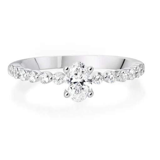 Beaverbrooks Starlit Platinum Diamond Oval Shaped Solitaire Ring