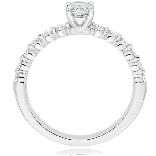 Beaverbrooks Starlit Platinum Diamond Oval Shaped Solitaire Ring