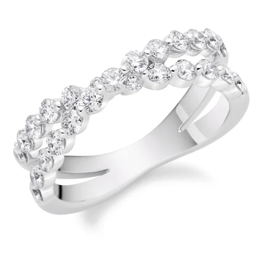 Beaverbrooks Starlit Platinum Diamond Half Eternity Ring