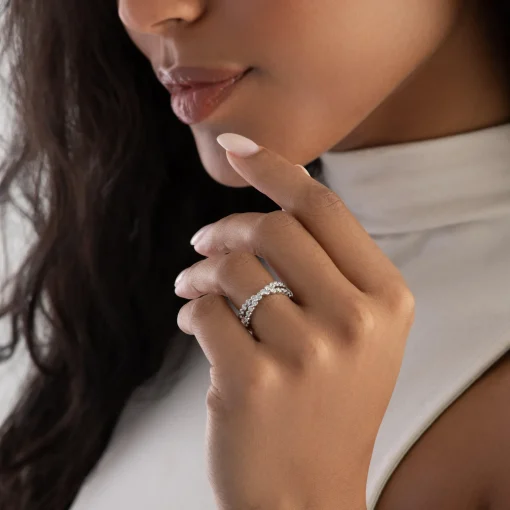 Beaverbrooks Starlit Platinum Diamond Half Eternity Ring