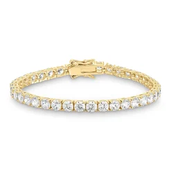 Beaverbrooks Yellow Gold Plated Cubic Zirconia Tennis Bracelet